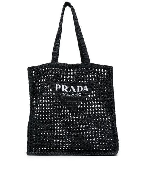 prada raffia black|Prada raffia beach tote.